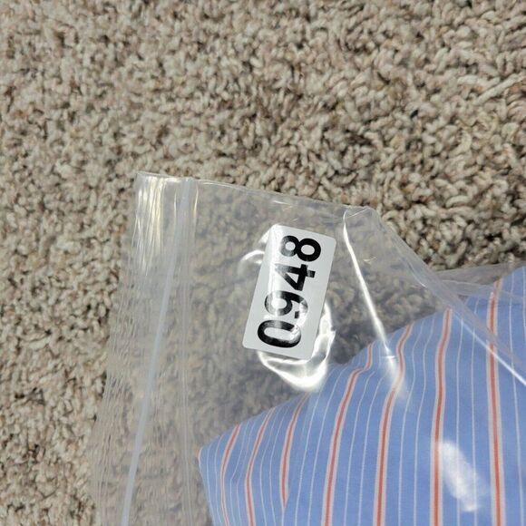 Polo Ralph Lauren Shirt Mens 16 34/35 Blue Orange Long Sleeve Estate Stripe FLAW - Picture 8 of 8